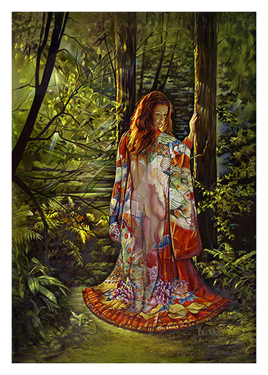 Communing With Nature-An Original Oil Metaphysical Spirit Painting on Canvas by Kathryn Rutherford-Heirloom Art Studio