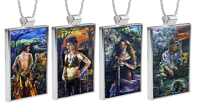 North, South, East, West Pendants of a set of Original Metaphysical Oil Paintings by Kathryn Rutherford-Heirloom Art Studio, Sevierville, Tennessee