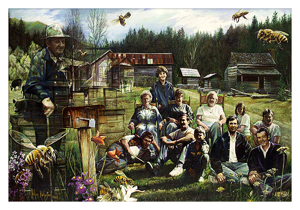 Revisiting the Homestead of Kermit Caughron-An original Spirit Painting in oil by Kathryn Rutherford-Heirloom Art Studio